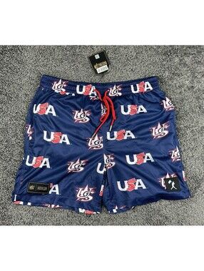 Baseballism x USA Baseball  Mesh Athletic Shorts Navy Blue Large Pockets NWT